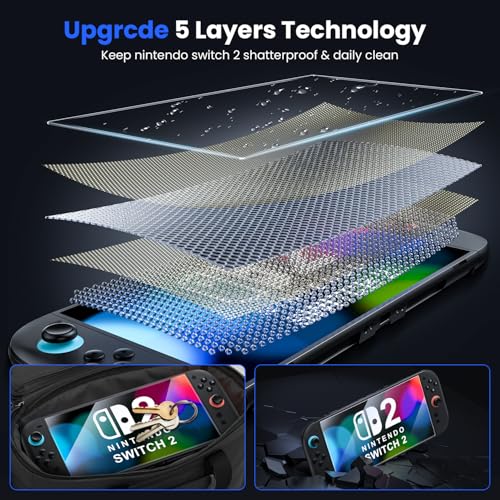 WSKEN for Nintendo Switch 2 Screen Protector - Shatterproof Tempered Glass with Auto-Dust Removal, Zero Bubbles Auto-Alignment, Anti-Scratch Glass Film for Switch 2 (2025) Accessories, 2 PCS