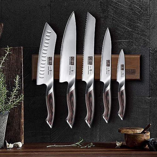 HOSHANHO Knife Set with Magnetic Knife Holder, 6PCS Kitchen Knife Sets - size: 8"