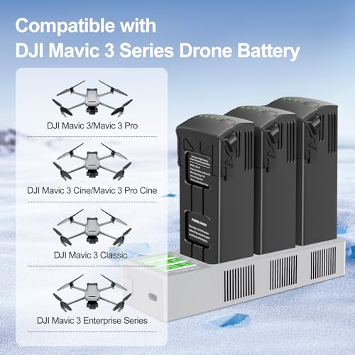 1 Pack Mavic 3 Series Battery Charging Hub with Intelligent LCD Display Compatible with DJI Mavic 3,Mavic 3 Pro,Mavic 3 Pro Cine,Mavic 3 Classic,Mavic 3 Cine,Mavic 3 Enterprise Series Battery