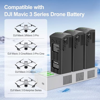 1 Pack Mavic 3 Series Battery Charging Hub with Intelligent LCD Display Compatible with DJI Mavic 3,Mavic 3 Pro,Mavic 3 Pro Cine,Mavic 3 Classic,Mavic 3 Cine,Mavic 3 Enterprise Series Battery
