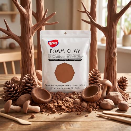 BOHS Foam Clay, Chocolate Brown Air Dry Modeling Clay, 1.1 lb - color: Chocolate, size: 500 g