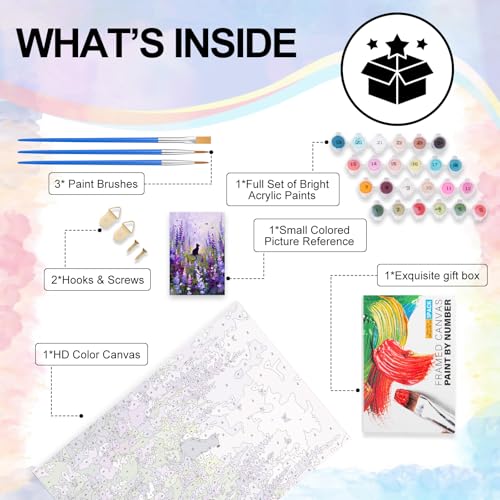 Flowers Framed Paint by Numbers Kit for Adults Beginner & Kids Ages 8-12 - color: YOP-F-1201, size: 8x12 Inch