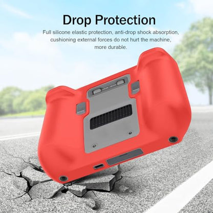 RC Protective Silicone Cover for DJI RC Drone Remote Controller, Anti-Glare Screen Shade & Shockproof Case Controller Accessories,Compatible with DJI Mavic 3/DJI Mavic 3 Cine/DJI Mini 3 Pro - color: Red, style: RC Remote Controller