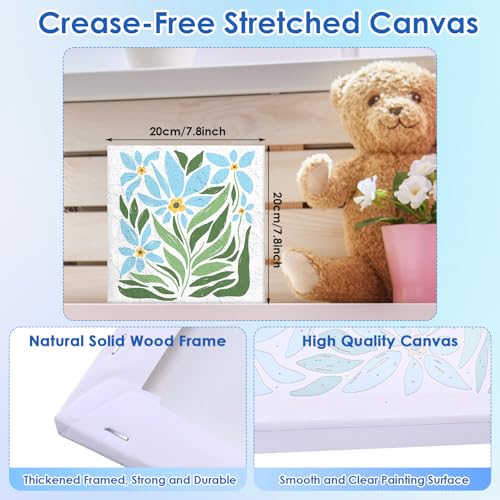RoundFunny 8 Set Paint by Numbers Drawing Kit for Adults,Simple Blossom - style: Simple Blossom