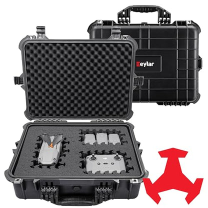 Eylar 20" Large Hard Case Equipped With Ragar Reconfigurable & Reusable XP Crosslinked Foam Insert, Waterproof, Shockproof For Equipment, Drones And Cameras (2 Ragar Layers) (Black)