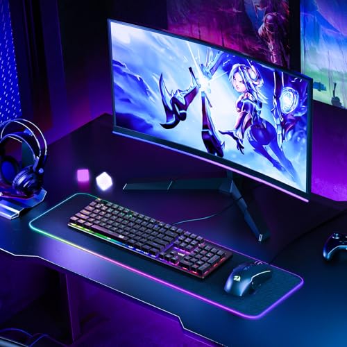 Redragon Mechanical Gaming Keyboard Wired, 11 Programmable Backlit Modes, Hot-Swappable Red Switch, Anti-Ghosting, Double-Shot PBT Keycaps, Light Up Keyboard for PC Mac - color: Black