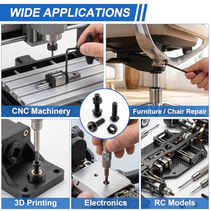 580Pcs UIETUIL M4 Hex Socket Button Head Screws Kit, M4x6-30mm, 10.9 - size: M4 Button 10.9 - 580PCS