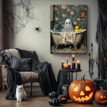 Halloween Diamond Art Kits for Adults,Ghost Bathroom Diamond Painting - color: DP03687