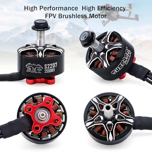 Surpass Hobby S2207 Outrunner Brushless Motor 2550KV 2-4S Drone Motor for 5-6Inch RC Models FPV Quadcopter Multicopters Fixed-Wing-4Pack - size: 2550kv-4Pack