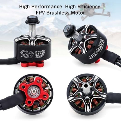 Surpass Hobby S2207 Outrunner Brushless Motor 2550KV 2-4S Drone Motor for 5-6Inch RC Models FPV Quadcopter Multicopters Fixed-Wing-4Pack - size: 2550kv-4Pack