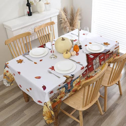 Fall Square Tablecloth 52x52 Inches Pumpkin Fade Resistant - color: Scarecrowe, size: 52" x 52" (Square)