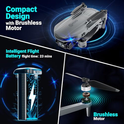Contixo F28A Premium Drone With 4K Camera, Two-axis Gimbal, 23 Mins Flight Time, 110° Wide-angle, Follow Me, Auto Return, 1000m Control Range, GPS Professional Drones For Adults, Beginner, Teenager - style: F28A Pre
