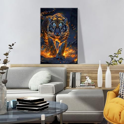 ATDMS Tiger Paint by Numbers Kit for Adults with Frame, 8x12 Inch - color: Tiger 51