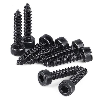 M2mm x 10mm Full Thread Hex Head Self Tapping Screws Black (Pack of 100)