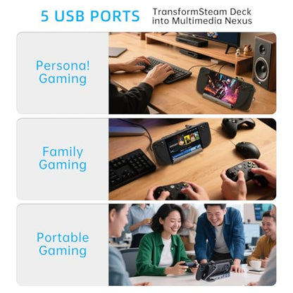 YCE 13-in-1 Steam Deck Dock for Switch/ROG Ally/Legion Go - color: 13-in-1 Dual Cooling Fan