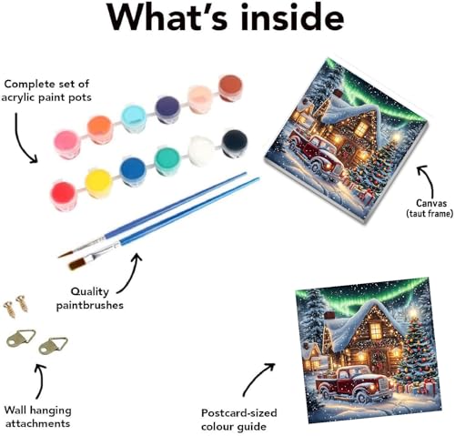 4 pack Christmas Paint by Numbers Kit for Adults Beginner with framed - color: Paint by Number-4pack-12