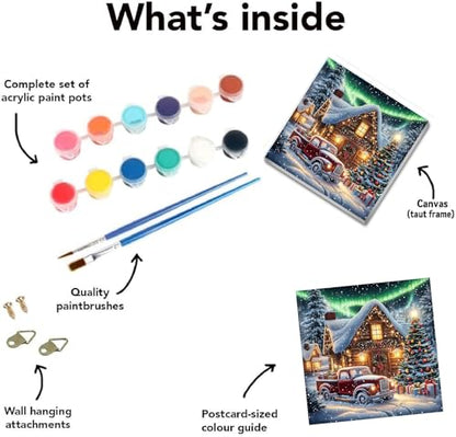 4 pack Christmas Paint by Numbers Kit for Adults Beginner with framed - color: Paint by Number-4pack-12