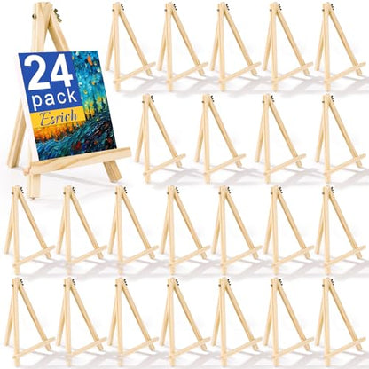 ESRICH 24 Pack 9 Inch Wood Easels, Easel Stand for Painting Canvas - style: 24