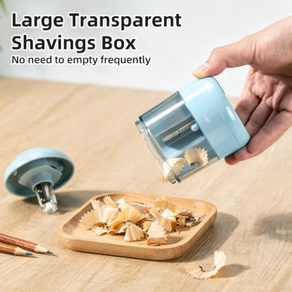 deli Electric Pencil Sharpener, Battery Operated, 6.5–8mm for Classroom - color: Blue