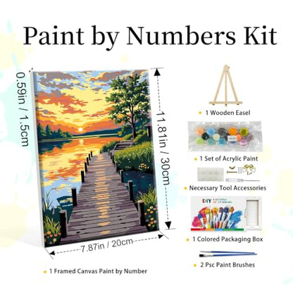 YOYA Framed Paint by Numbers Kit for Adults - Landscape Paint by Number - color: Landscape 033