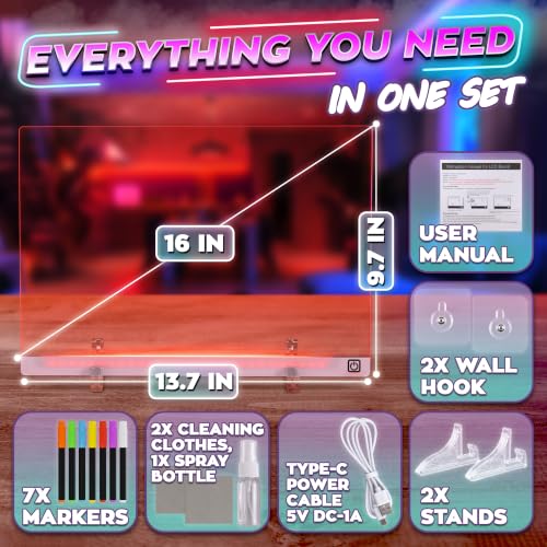 16 in LED Drawing Board; Corded and Non-Rechargeable (Pink) - color: Pink