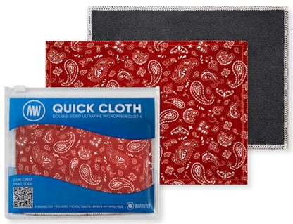 Microfiber Wholesale Quick Cloth Glasses Cleaning Cloths 5x7 Paisley Red - color: Red Paisley, size: 5"x7"