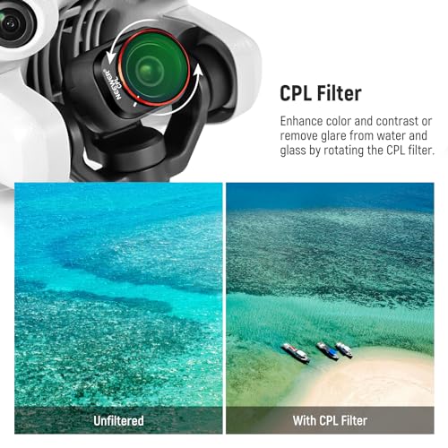 NEEWER ND & CPL Filter Set Compatible with DJI Mini 4 Pro, 8 Pack UV CPL ND8 ND16 ND32 ND64 ND128 ND256 CPL Polarizer Neutral Density Drone Lens Filters, Multi Coated HD Optical Glass/Aluminum Frame - size: Mini 4Pro, style: 8 Pack ND&CPL&UV Filter