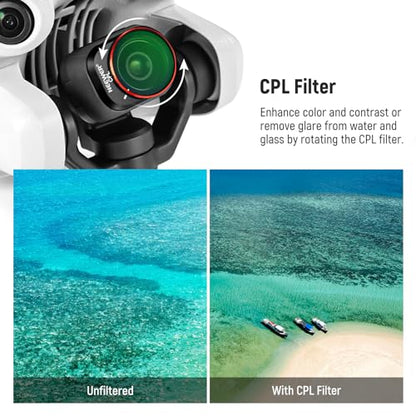 NEEWER ND & CPL Filter Set Compatible with DJI Mini 4 Pro, 8 Pack UV CPL ND8 ND16 ND32 ND64 ND128 ND256 CPL Polarizer Neutral Density Drone Lens Filters, Multi Coated HD Optical Glass/Aluminum Frame - size: Mini 4Pro, style: 8 Pack ND&CPL&UV Filter