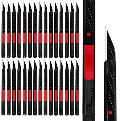 MANUFORE 30pcs 9mm Snap-off Knives with 30-Degree Precision Blade Red - color: Red