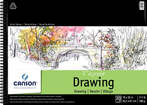 Canson C à Grain Drawing Paper Pad, White, 18x24 in - size: 18x24, style: C à Grain® Drawing