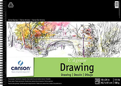 Canson C à Grain Drawing Paper Pad, White, 18x24 in - size: 18x24, style: C à Grain® Drawing