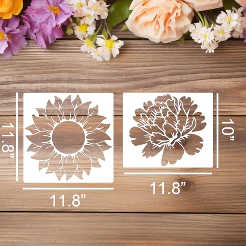 Large Flower Stencils for Wood Fence Floral Stencil - style: Flowers Mix
