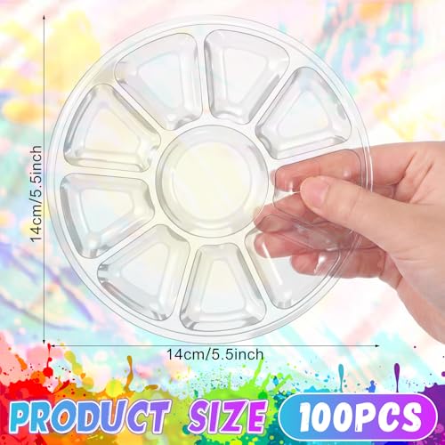 100 Pcs Large Clear Paint Tray Palette, Round Petals - style: Round Petals