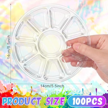 100 Pcs Large Clear Paint Tray Palette, Round Petals - style: Round Petals