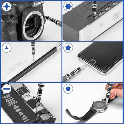 115-in-1 Precision Screwdriver Set, Electronics Repair Tool Kit Micro Bit with Flexible Shaft for Phone, Mac, Computer, Watch, Console, Doorbell, Electronic, Tools Gift - color: 115 in 1