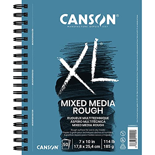 Canson XL Series Mixed Media Paper Pad, White, 7x10 in - size: 7x10, style: Mixed Media, Rough