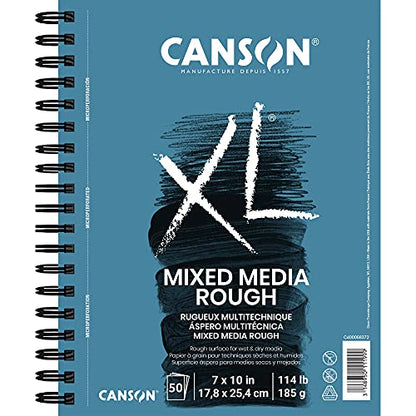 Canson XL Series Mixed Media Paper Pad, White, 7x10 in - size: 7x10, style: Mixed Media, Rough