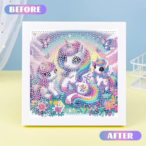 Cartoon Diamond Art Painting Kits for Kids with Frame Ages 4-8-12 (7x7 in) - color: CC110