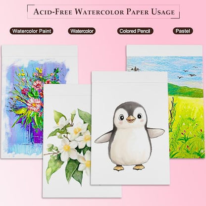 DagouColor Watercolor Paper Pad, 30 Sheets - Cloud Pink, A4, 2 Pack - color: Cloud Pink