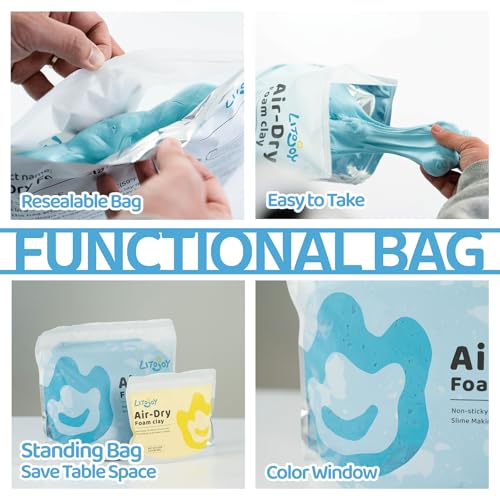 Blue Air Dry Foam Clay 1.1lbs/500g, Soft & Easy to Mold - color: Blue