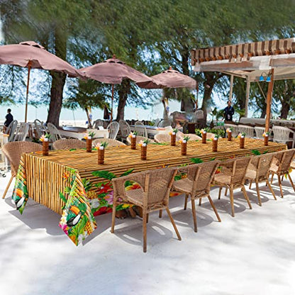 Frienda 3 Pcs Tiki Tablecloth Luau Table Cover Hawaiian Decor, Modern Style - style: Modern