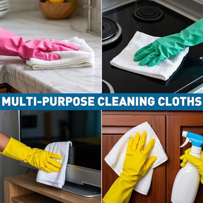 TEAWOO White Microfiber Cleaning Cloths Bulk-400 Pack, Cleaning Rags White - color: White, size: 400 Pack