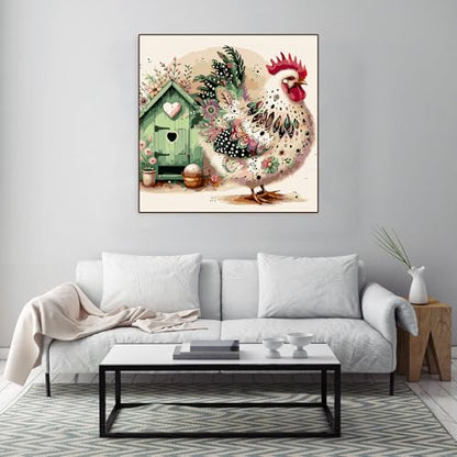 Paintcolor Chicken Paint by Numbers Kit for Adults Beginner - color: chicken