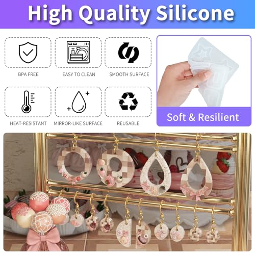 328 Pcs Jewelry Epoxy Resin Silicone Molds Kit with Holes for DIY Earring - color: 328pcs Jewelry Molds