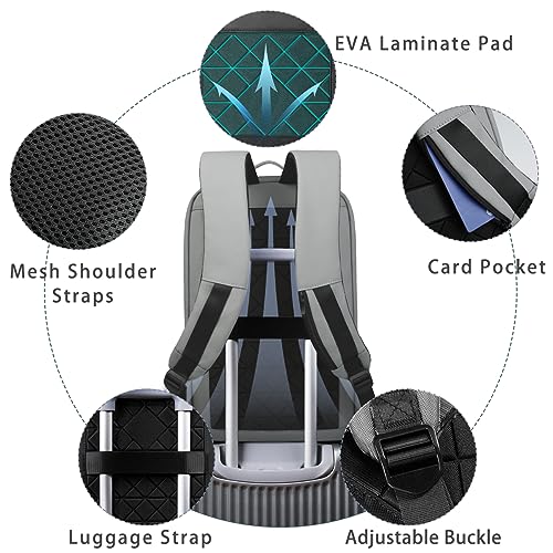 hk Backpack for Men Business Slim Laptop Bag - color: Grey, size: 17.3 Inch