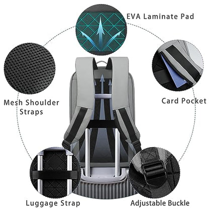hk Backpack for Men Business Slim Laptop Bag - color: Grey, size: 17.3 Inch
