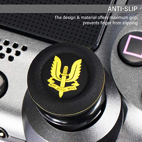 FPS Thumbstick Extender & Printing Rubber Silicone Grip Cover 2 Sets for PS5 & PS4 Controller (SAS Who Dares Wins) - color: 5