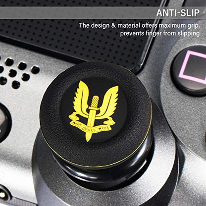 FPS Thumbstick Extender & Printing Rubber Silicone Grip Cover 2 Sets for PS5 & PS4 Controller (SAS Who Dares Wins) - color: 5