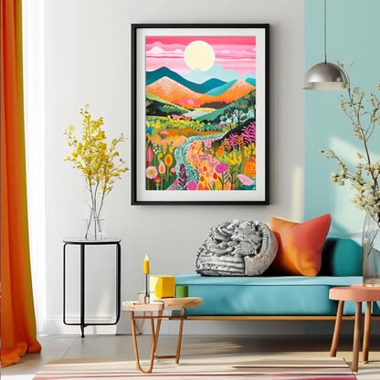 GCEOSINI Diamond Art Kits for Adults Mountain Flower Gem Art