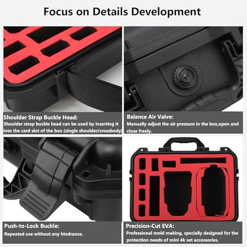 Mini 4k Carrying Case-Waterproof Hard Portable Travel Bag Case for DJI Mini 4k Fly More Combo Accessories